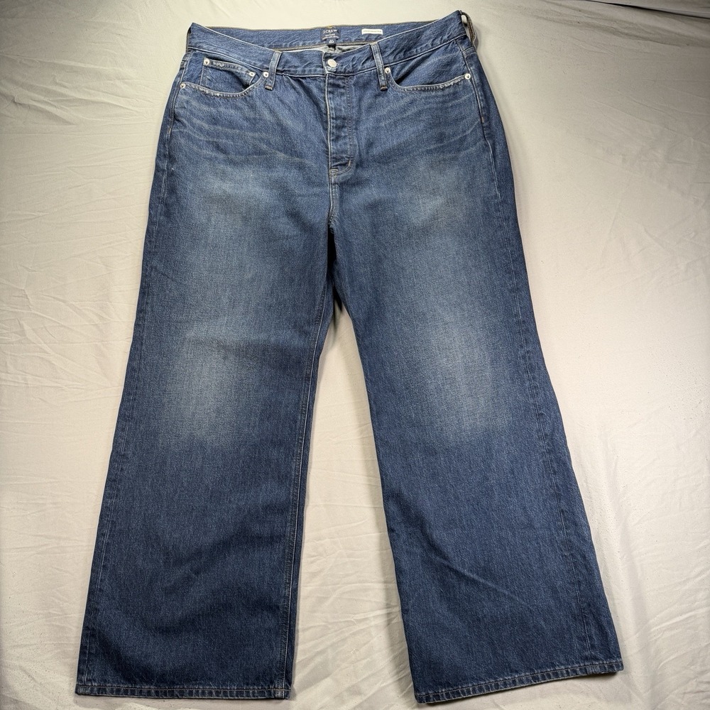 J.Crew Jeans Womens 34 Plus Vintage Wide Leg Premium Edition Blue Denim